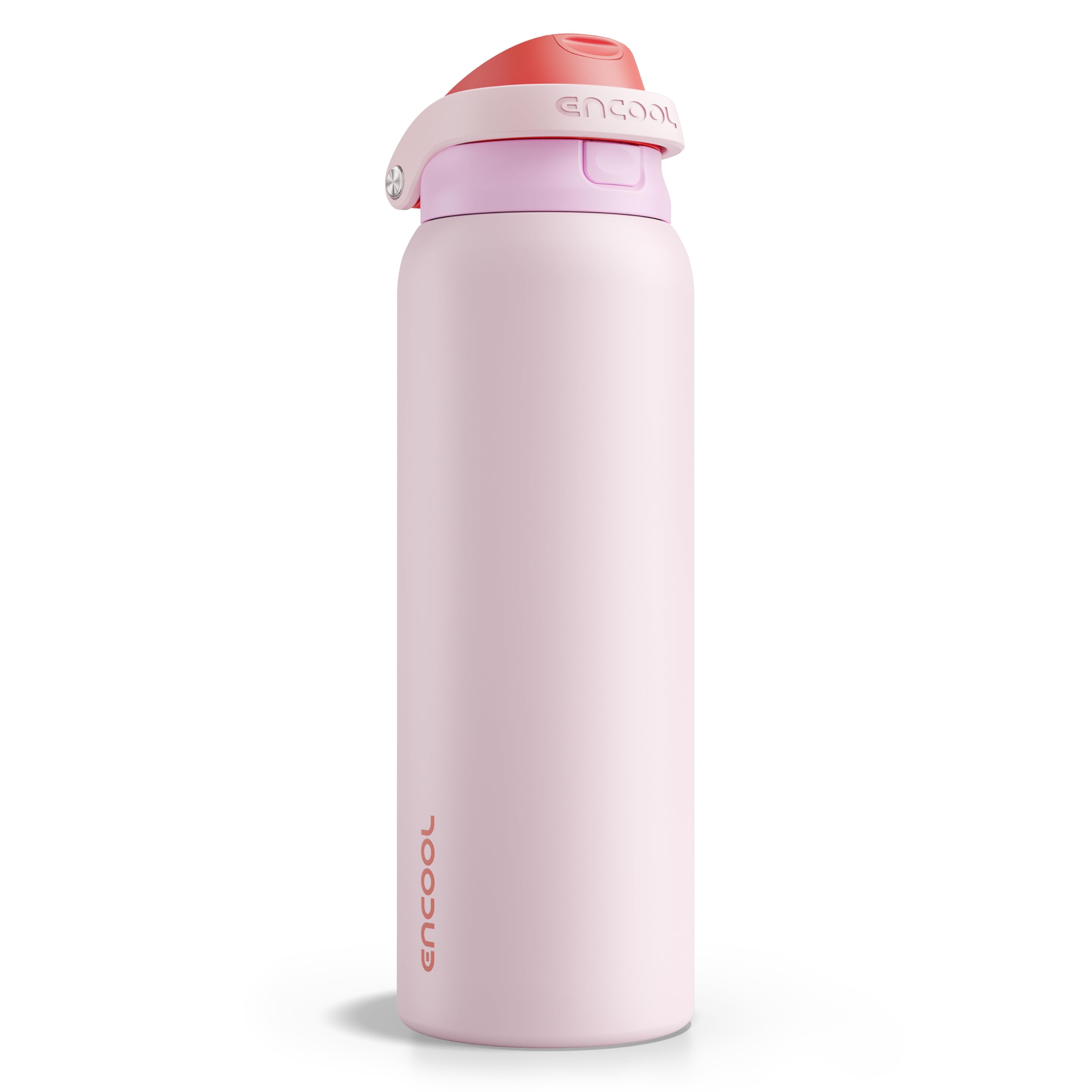 ENCOOL Leakproof Insulated Water Bottle with Straw Dual-Sip Water Bottle Bag-Safe Design for Work, Commute & Gym – Keeps Drinks Cold All Day, 24 oz, Powder Blue