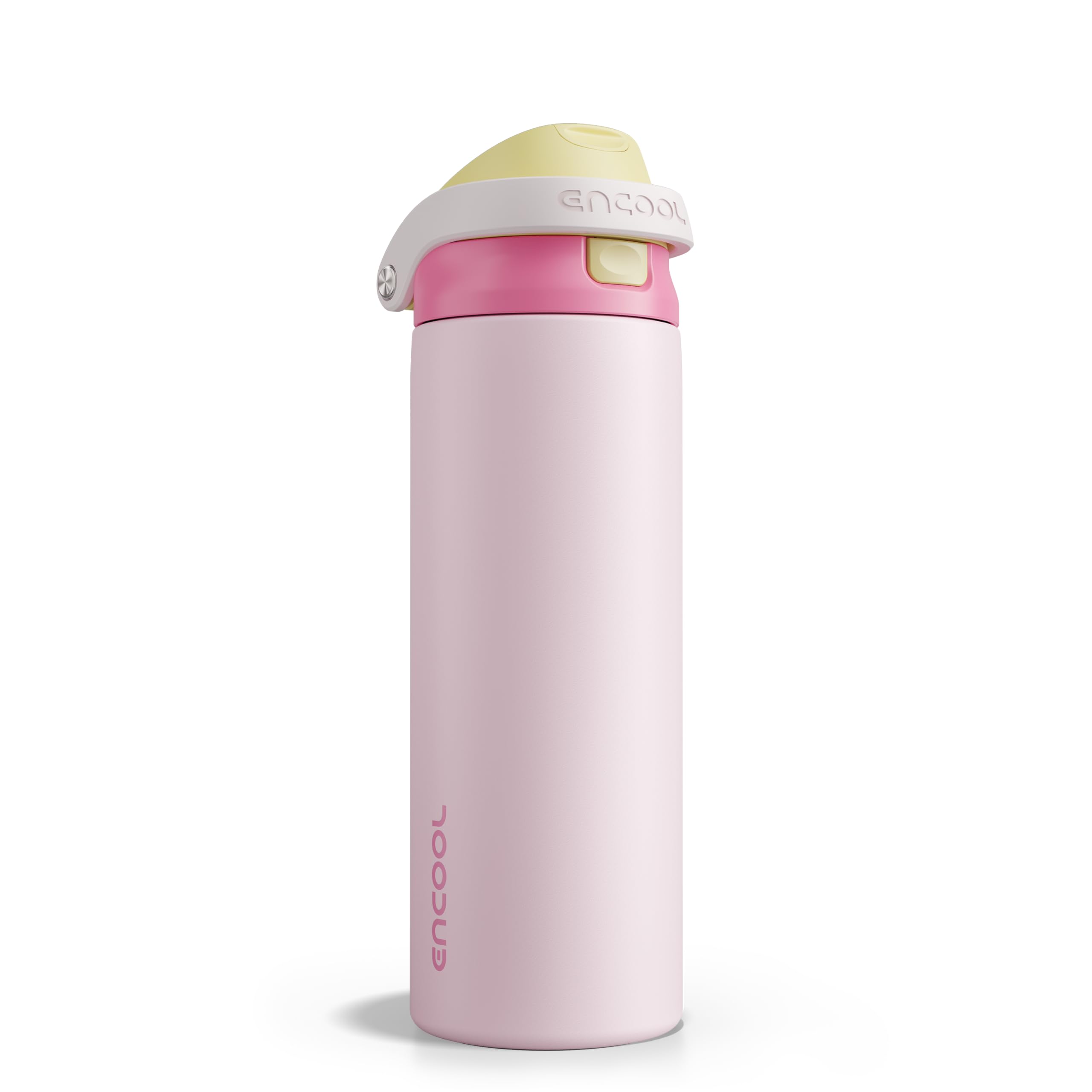 ENCOOL Leakproof Insulated Water Bottle with Straw Dual-Sip Water Bottle Bag-Safe Design for Work, Commute & Gym – Keeps Drinks Cold All Day, 24 oz, Powder Blue