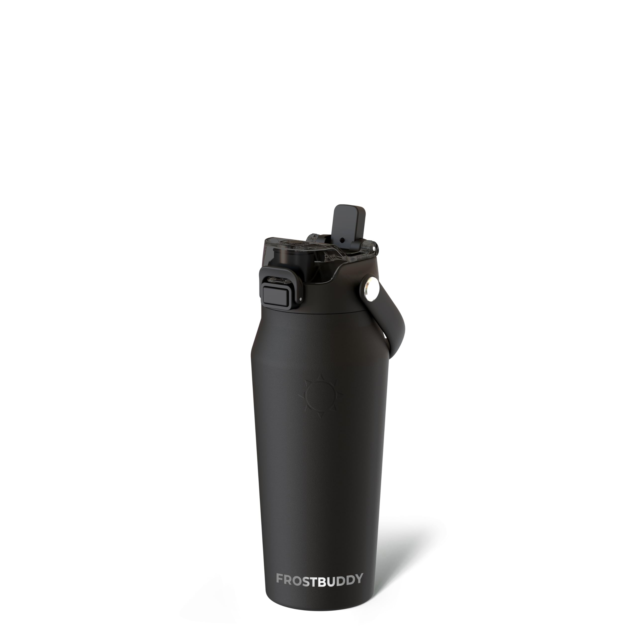 Frost Buddy 16oz Insulated Water Bottle with Straw & Chug Lid | Leak-Proof Stainless Steel | 24-Hours Cold | Sweat-Proof, Cup Holder Friendly | Ideal for Gym, Travel, Sports & Everyday Hydration