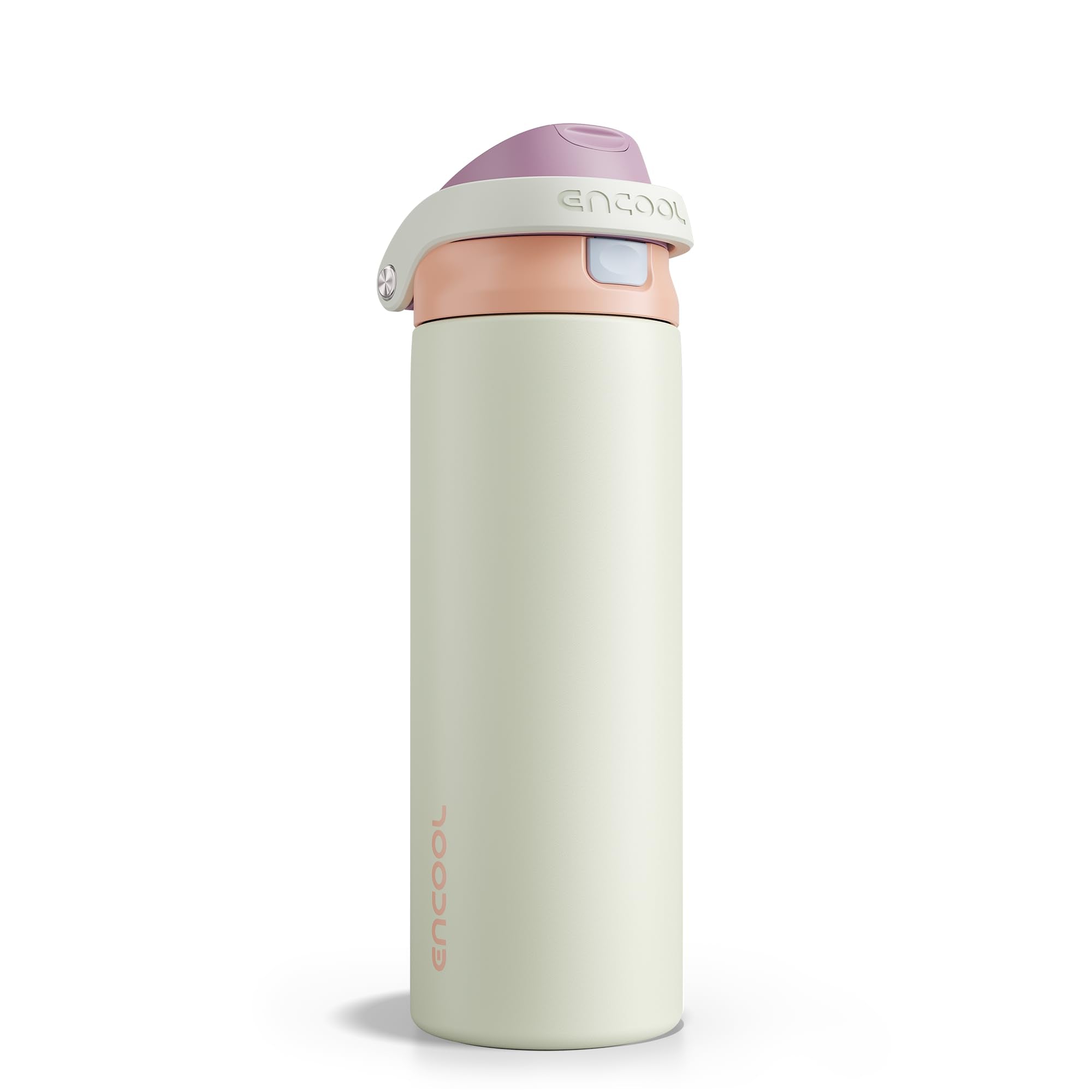 ENCOOL Leakproof Insulated Water Bottle with Straw Dual-Sip Water Bottle Bag-Safe Design for Work, Commute & Gym – Keeps Drinks Cold All Day, 24 oz, Powder Blue