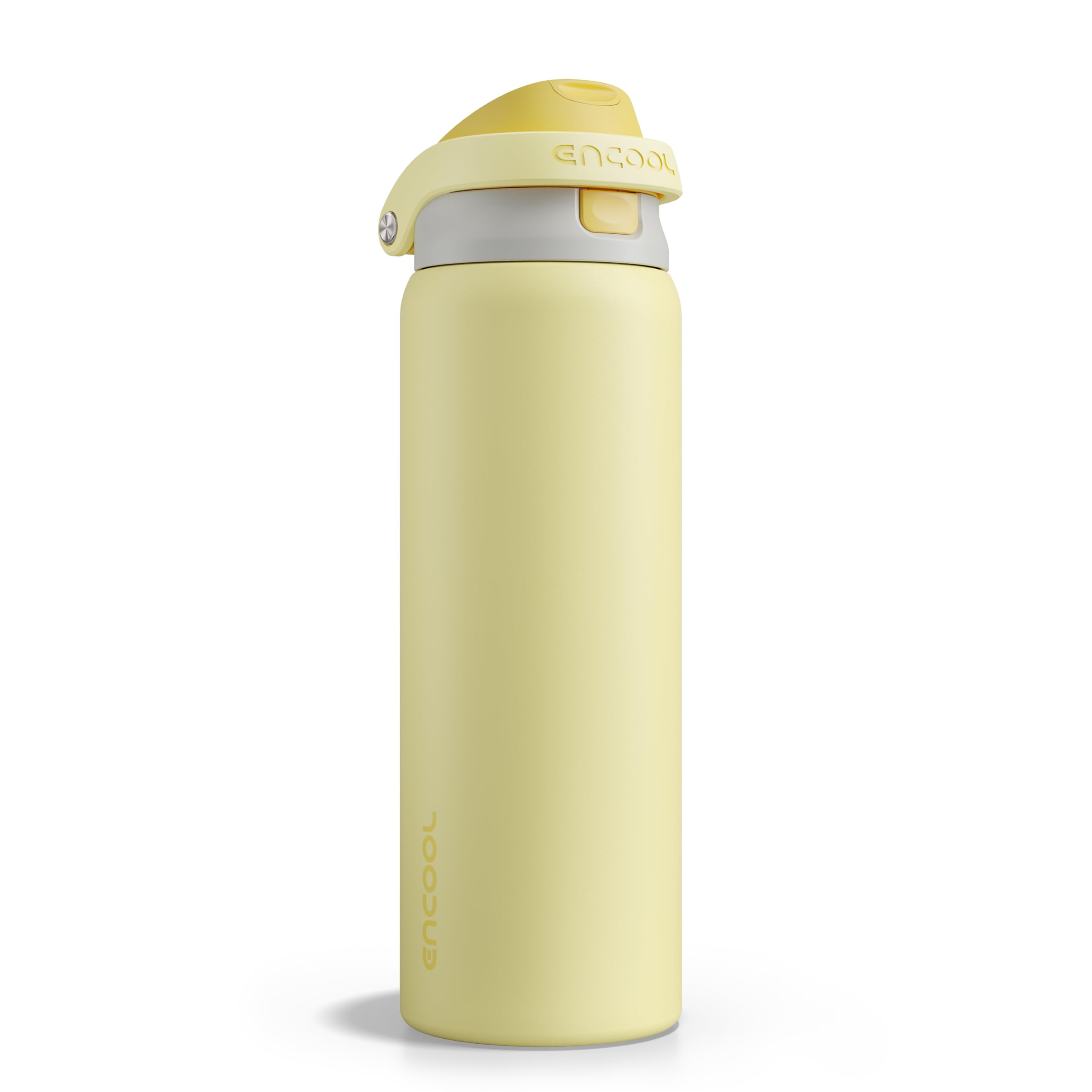 ENCOOL Leakproof Insulated Water Bottle with Straw Dual-Sip Water Bottle Bag-Safe Design for Work, Commute & Gym – Keeps Drinks Cold All Day, 24 oz, Powder Blue