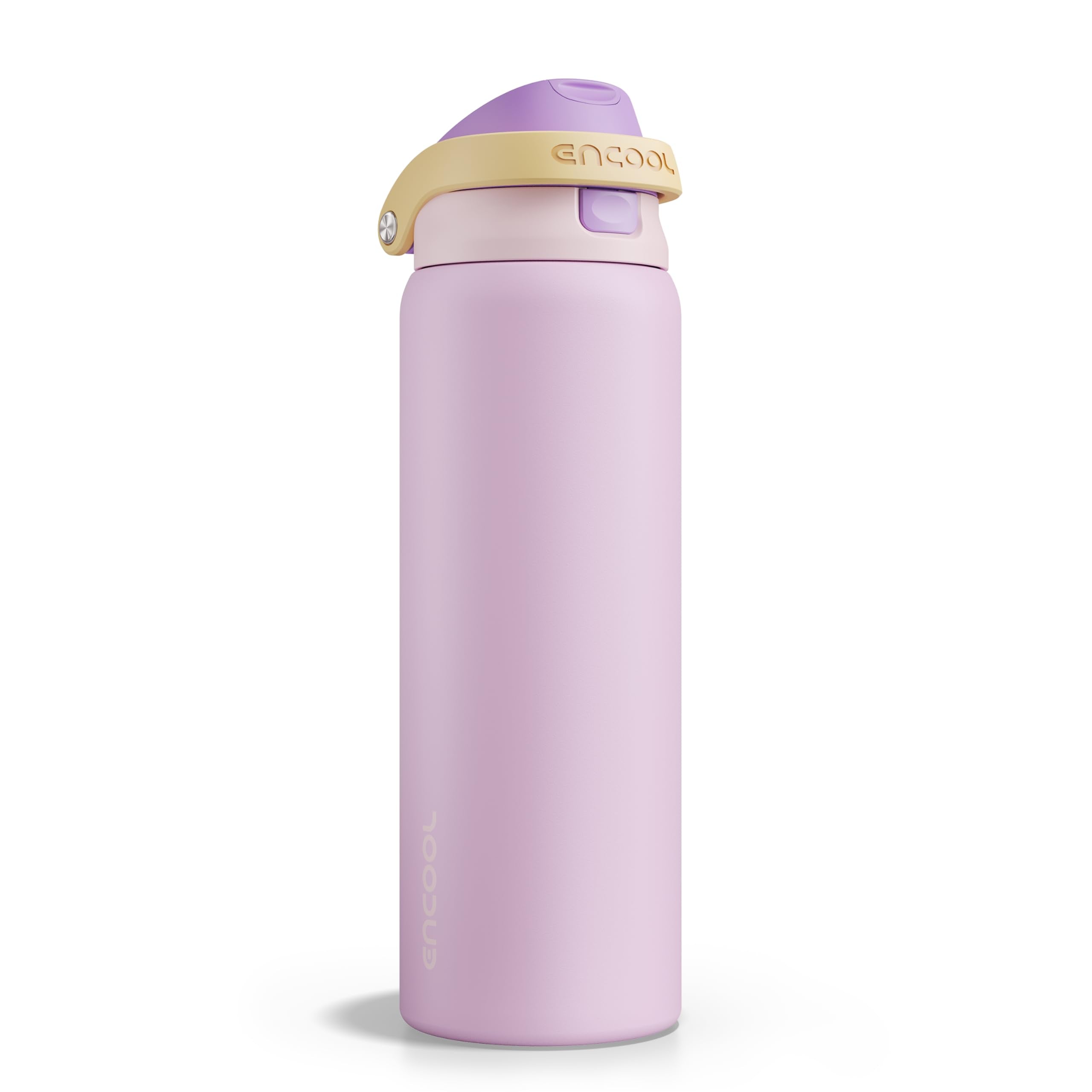 ENCOOL Leakproof Insulated Water Bottle with Straw Dual-Sip Water Bottle Bag-Safe Design for Work, Commute & Gym – Keeps Drinks Cold All Day, 24 oz, Powder Blue