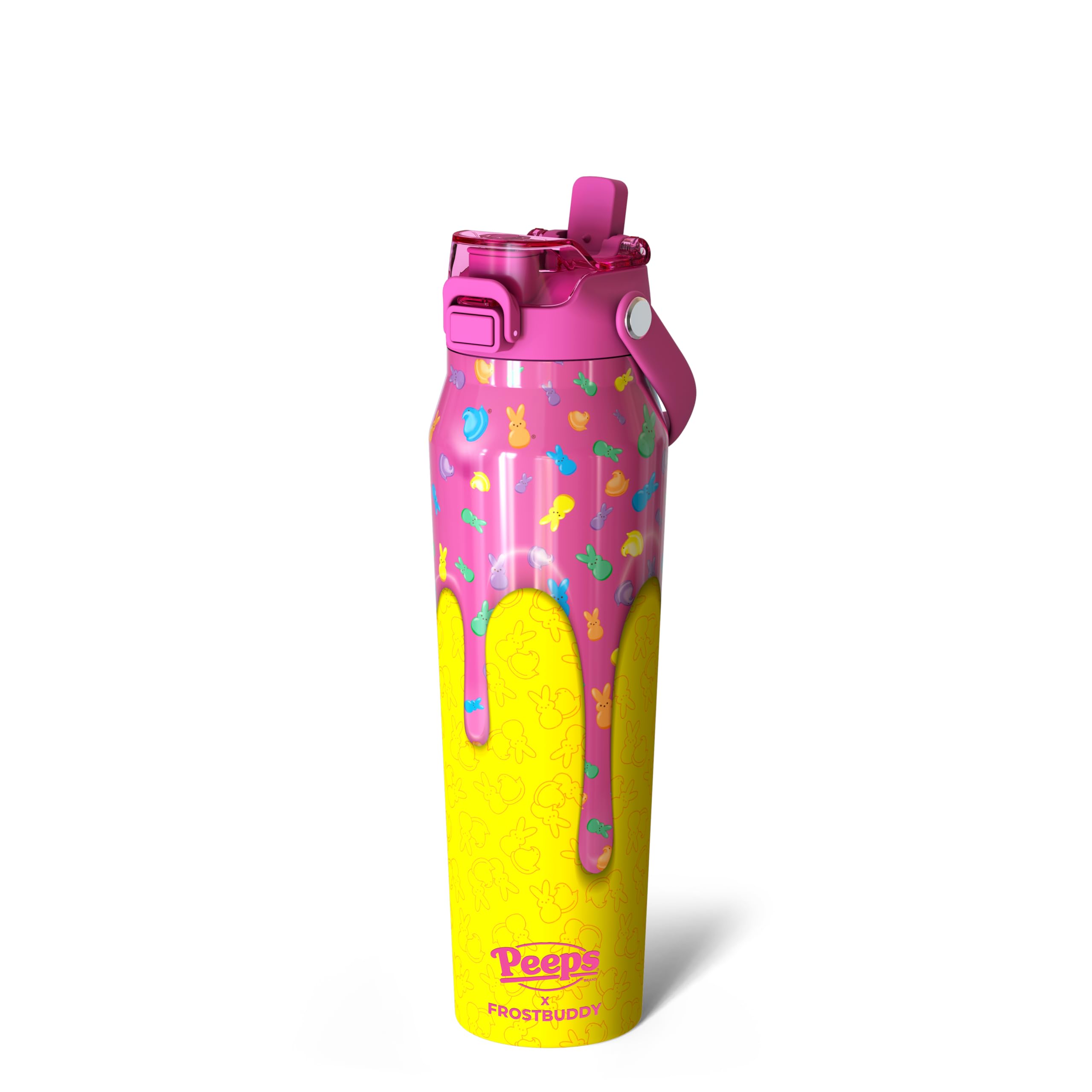 Frost Buddy 16oz Insulated Water Bottle with Straw & Chug Lid | Leak-Proof Stainless Steel | 24-Hours Cold | Sweat-Proof, Cup Holder Friendly | Ideal for Gym, Travel, Sports & Everyday Hydration