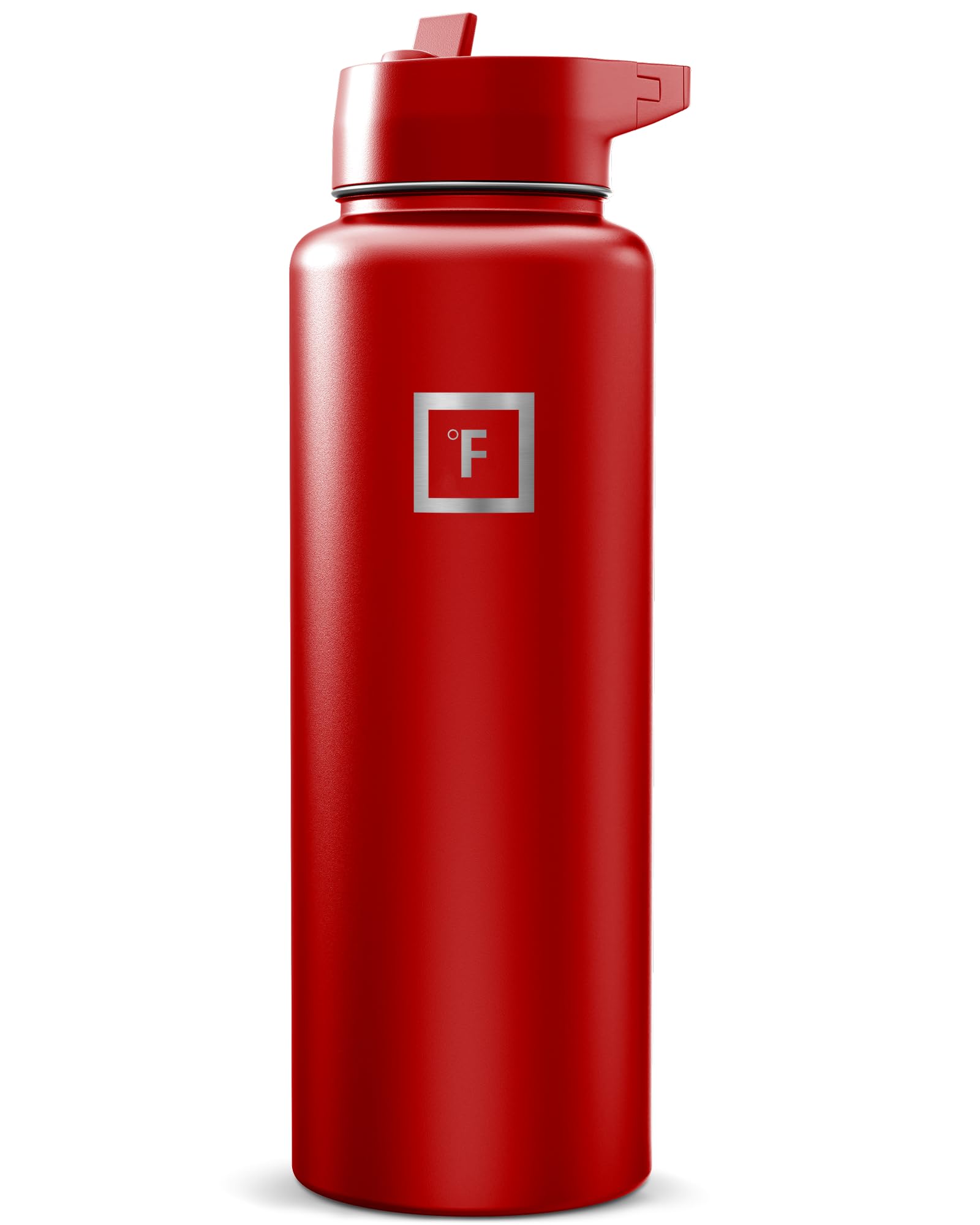 IRON °FLASK Camping & Hiking Hydration Flask with Straw, Wide Mouth Insulated Stainless Steel Sports Water Bottle - 40 oz Blue Waves