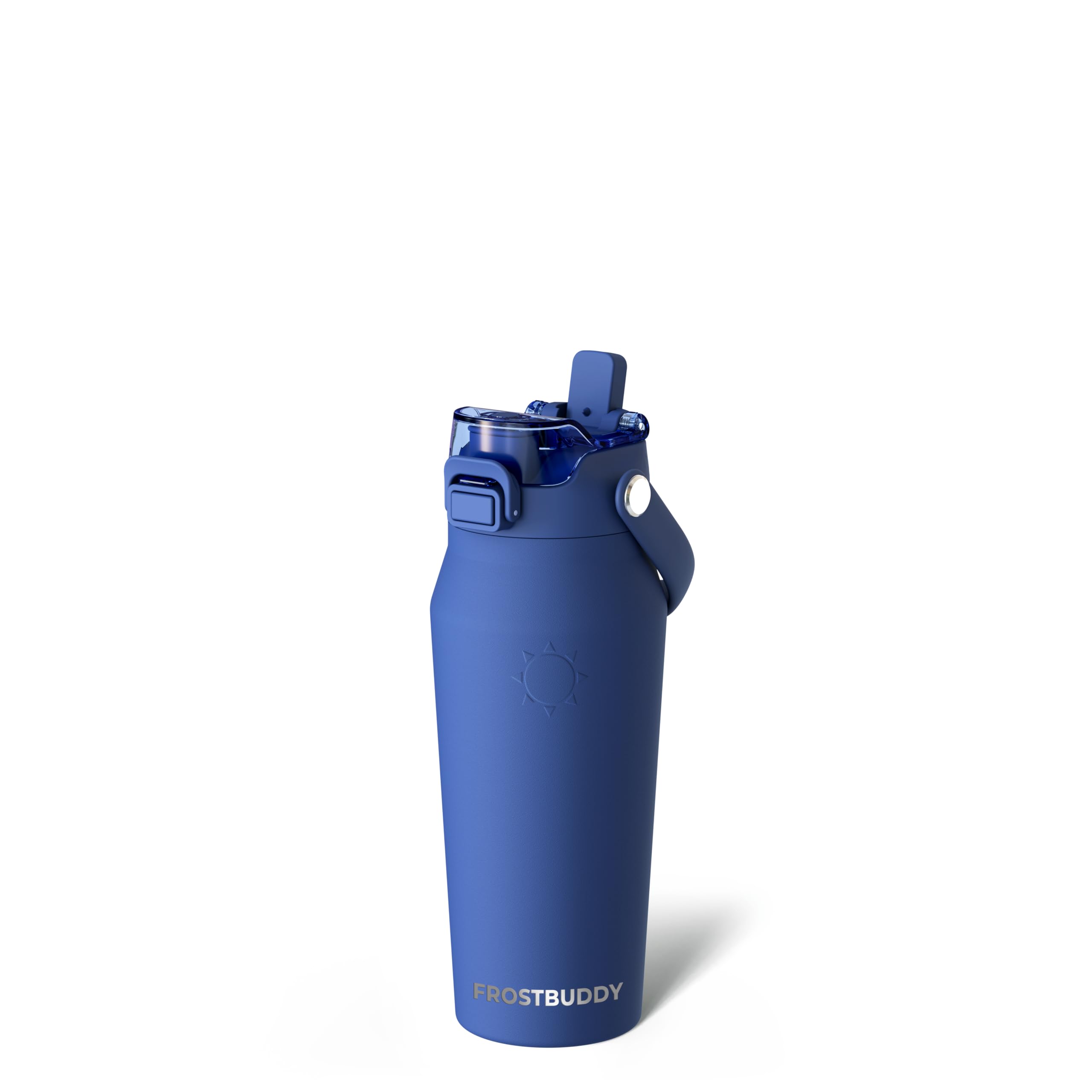 Frost Buddy 16oz Insulated Water Bottle with Straw & Chug Lid | Leak-Proof Stainless Steel | 24-Hours Cold | Sweat-Proof, Cup Holder Friendly | Ideal for Gym, Travel, Sports & Everyday Hydration