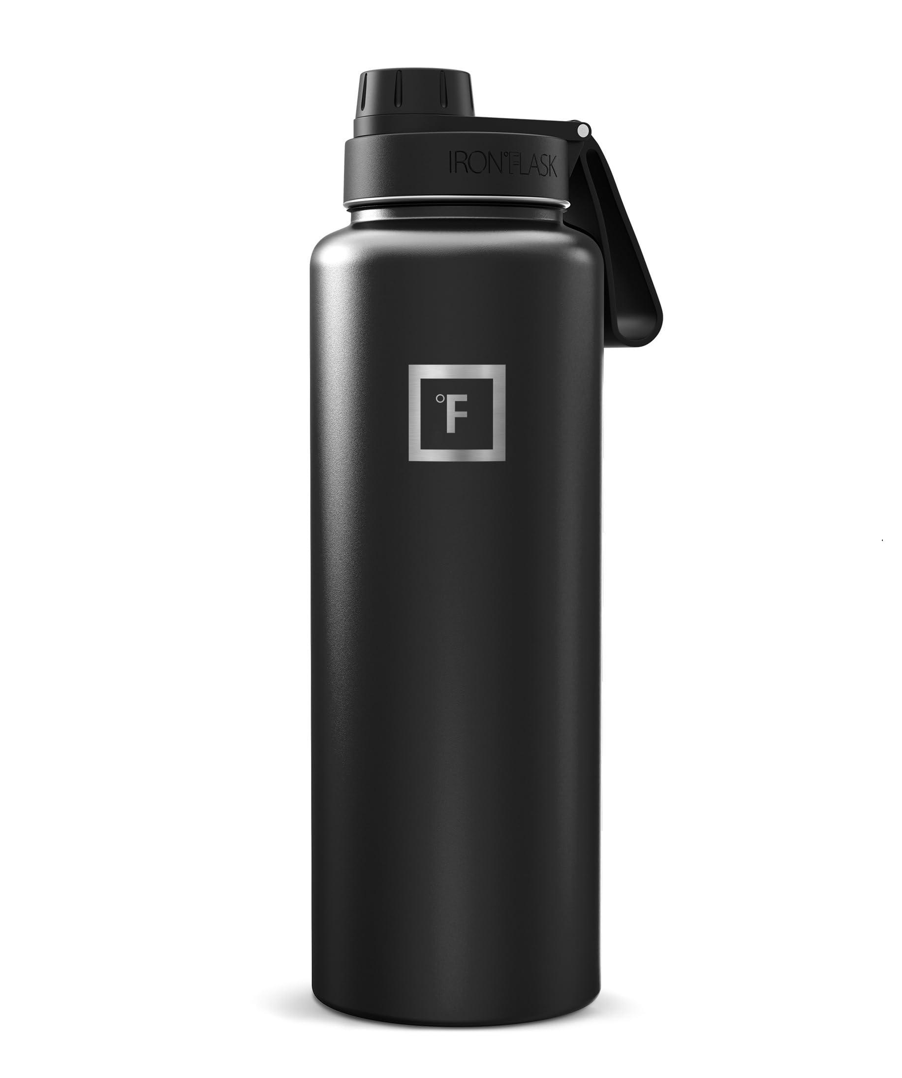 IRON °FLASK Camping & Hiking Hydration Flask with Straw, Wide Mouth Insulated Stainless Steel Sports Water Bottle - 40 oz Blue Waves