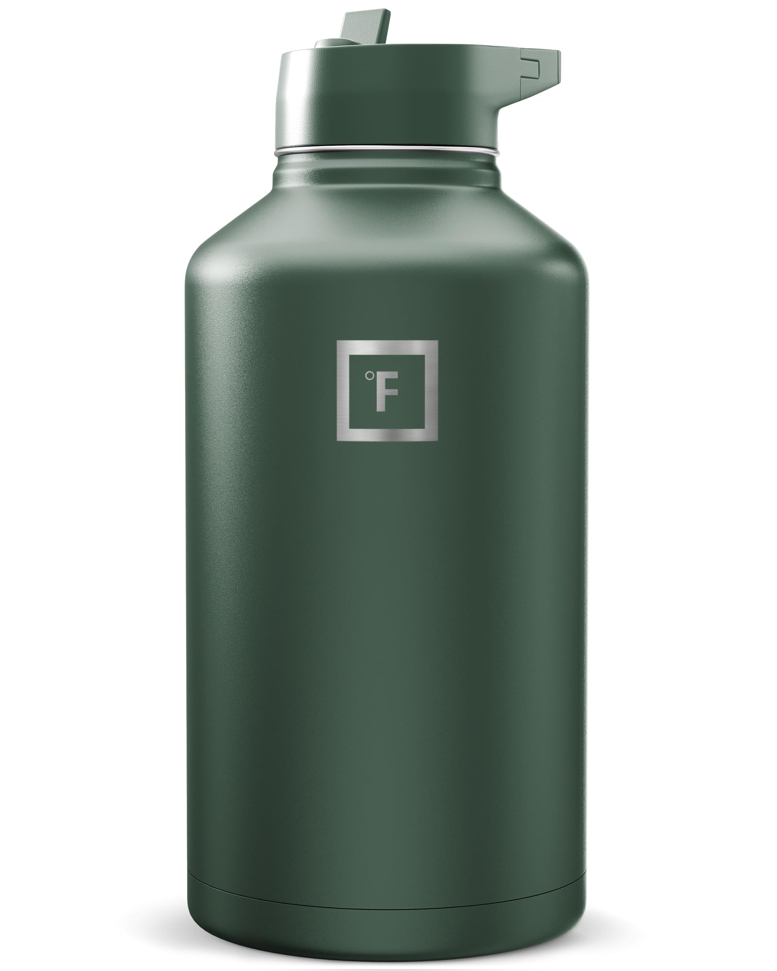 IRON °FLASK Camping & Hiking Hydration Flask with Straw, Wide Mouth Insulated Stainless Steel Sports Water Bottle - 40 oz Blue Waves