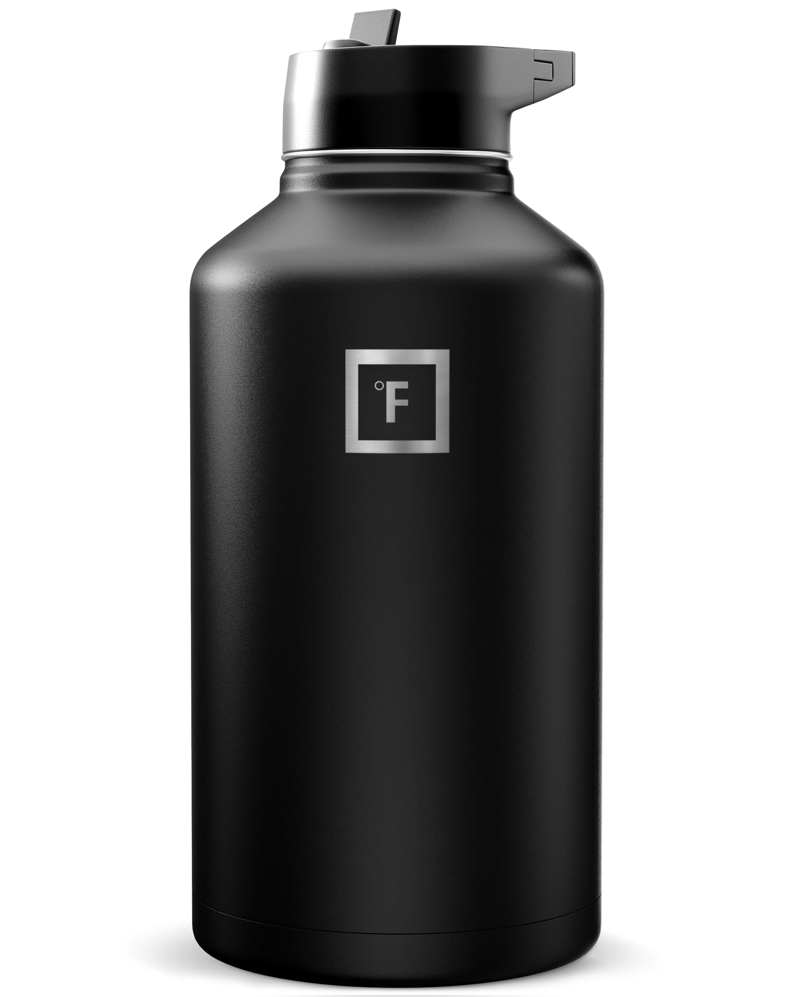 IRON °FLASK Camping & Hiking Hydration Flask with Straw, Wide Mouth Insulated Stainless Steel Sports Water Bottle - 40 oz Blue Waves