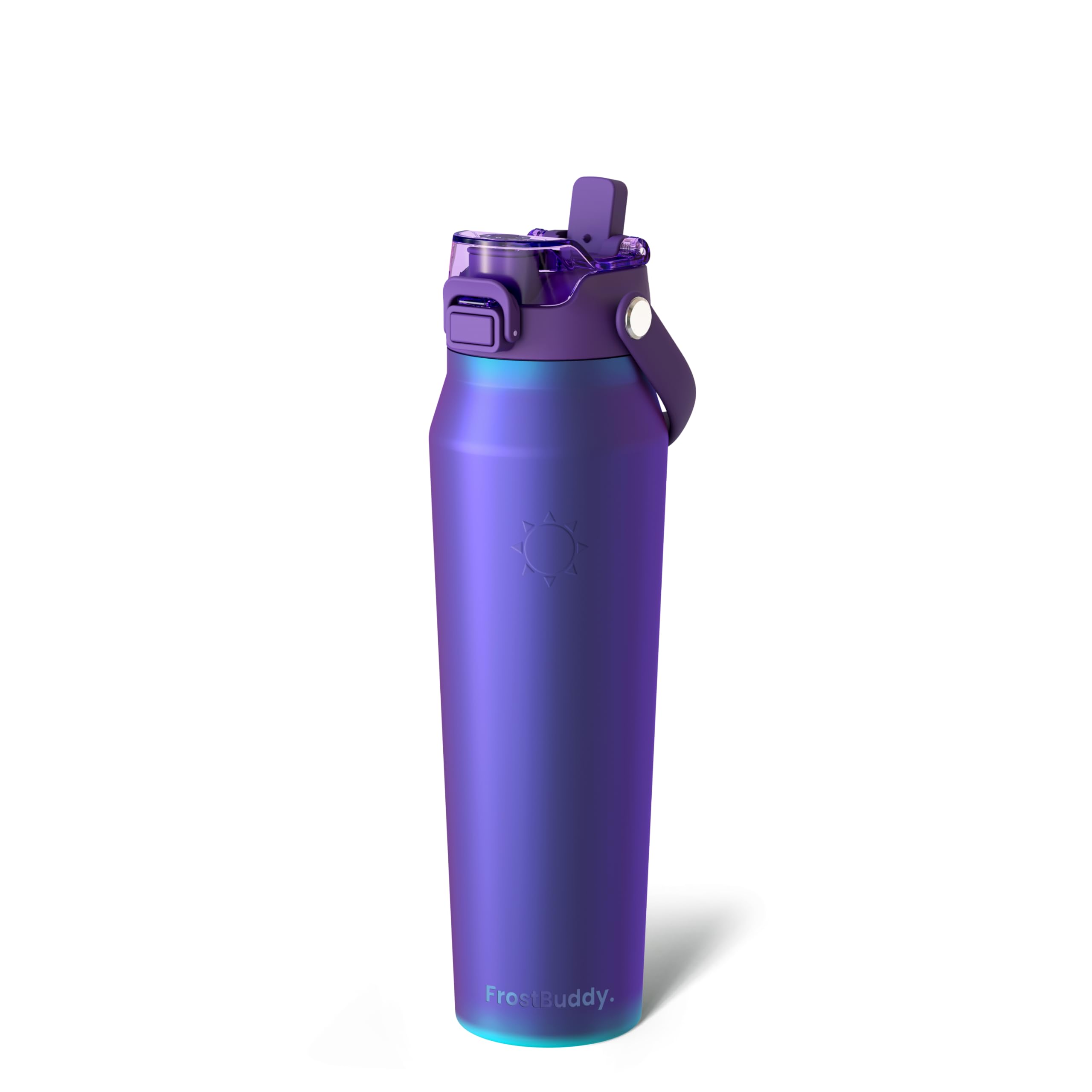 Frost Buddy 16oz Insulated Water Bottle with Straw & Chug Lid | Leak-Proof Stainless Steel | 24-Hours Cold | Sweat-Proof, Cup Holder Friendly | Ideal for Gym, Travel, Sports & Everyday Hydration