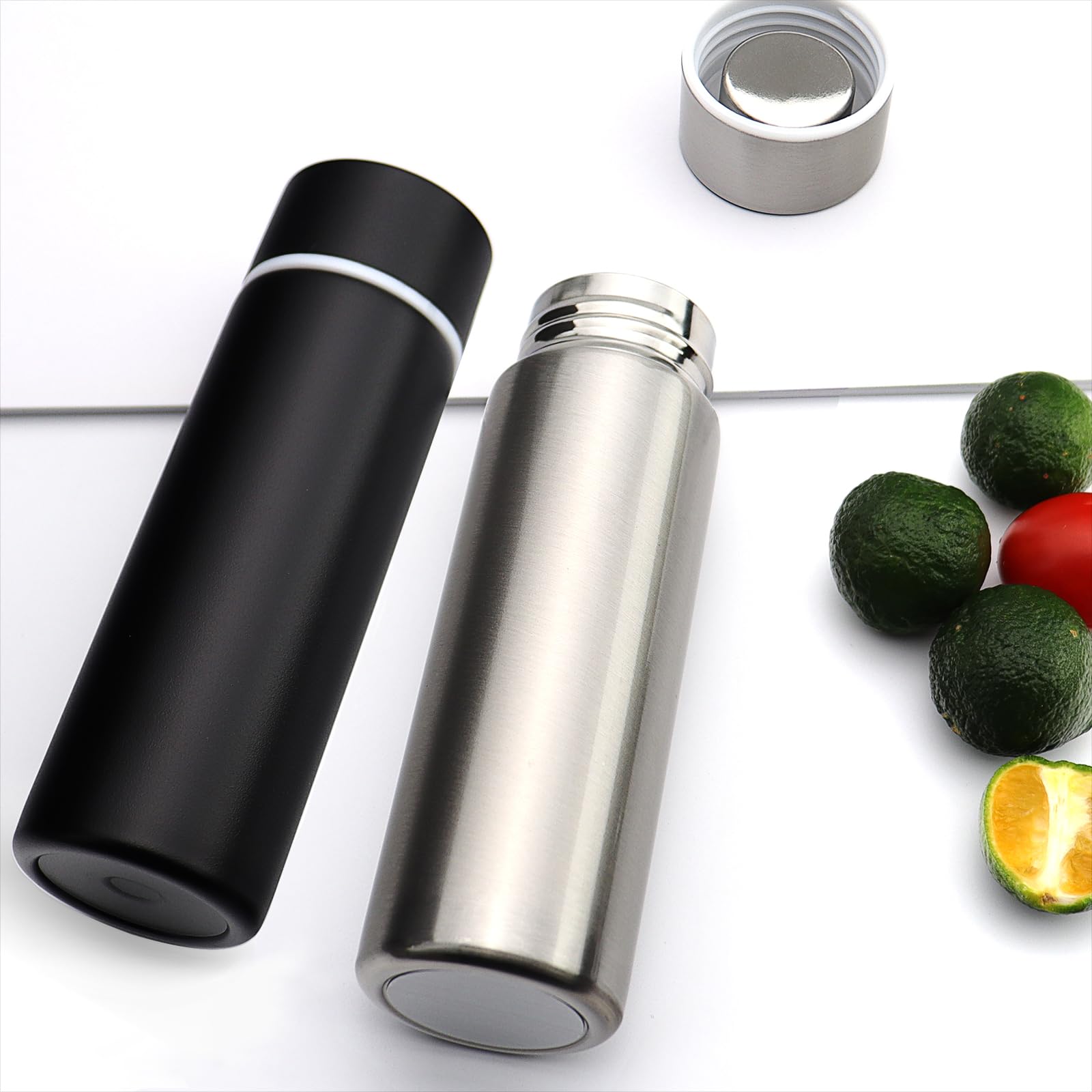 Cute Small Purse Water Bottle, 4.4 Fl. Oz, Mini Slim Flask for Kids Lunchbox, Portable Skinny Handbag Water Bottle, Vacuum Insulated Reusable Leak Proof Stainless Steel Cup