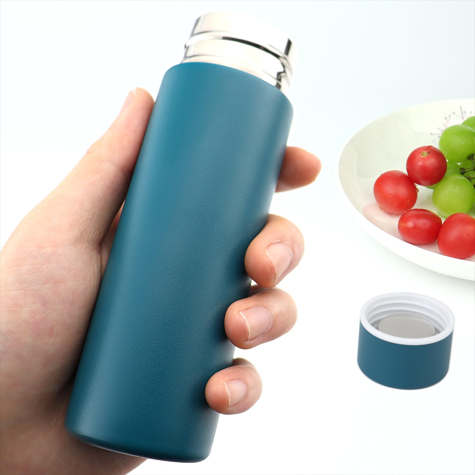 Cute Small Purse Water Bottle, 4.4 Fl. Oz, Mini Slim Flask for Kids Lunchbox, Portable Skinny Handbag Water Bottle, Vacuum Insulated Reusable Leak Proof Stainless Steel Cup