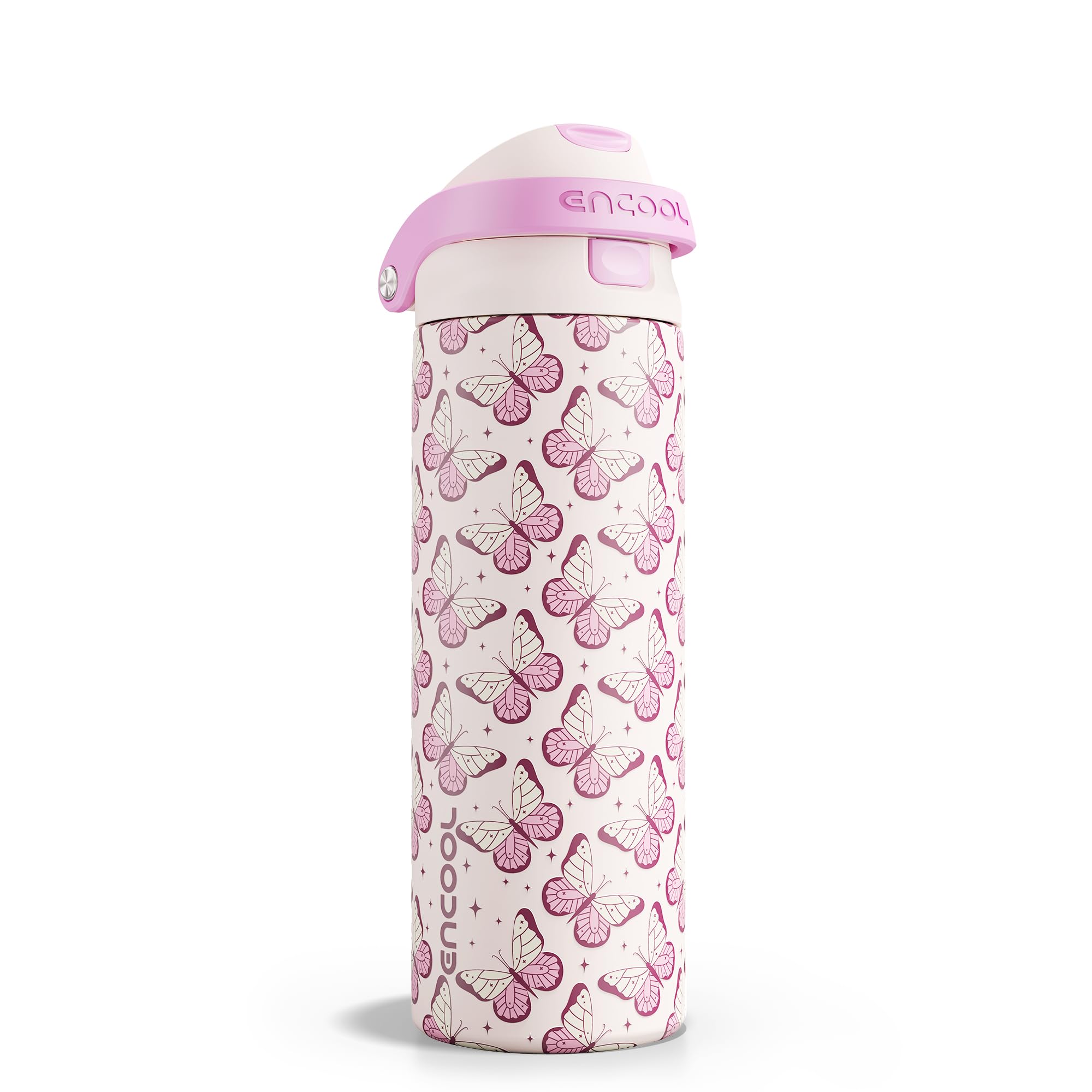 ENCOOL Leakproof Insulated Water Bottle with Straw Dual-Sip Water Bottle Bag-Safe Design for Work, Commute & Gym – Keeps Drinks Cold All Day, 24 oz, Powder Blue